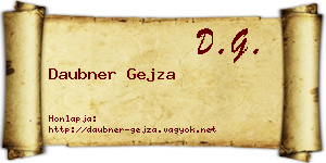Daubner Gejza névjegykártya